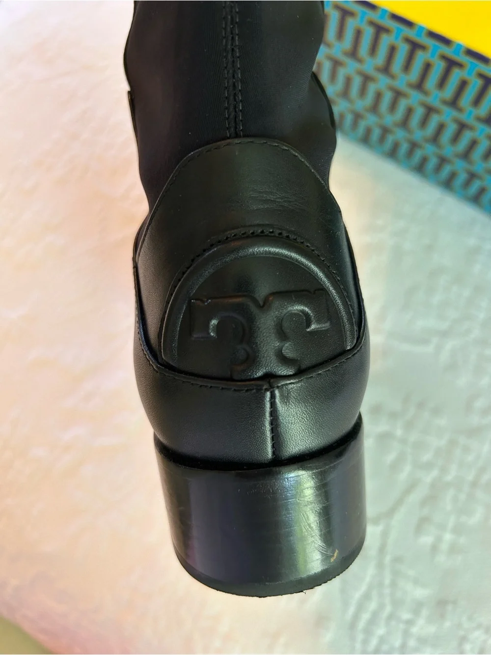 Tory Burch Black Over-the-Knee Leather Boots